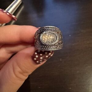 Elegant Silver Ring with White Stone